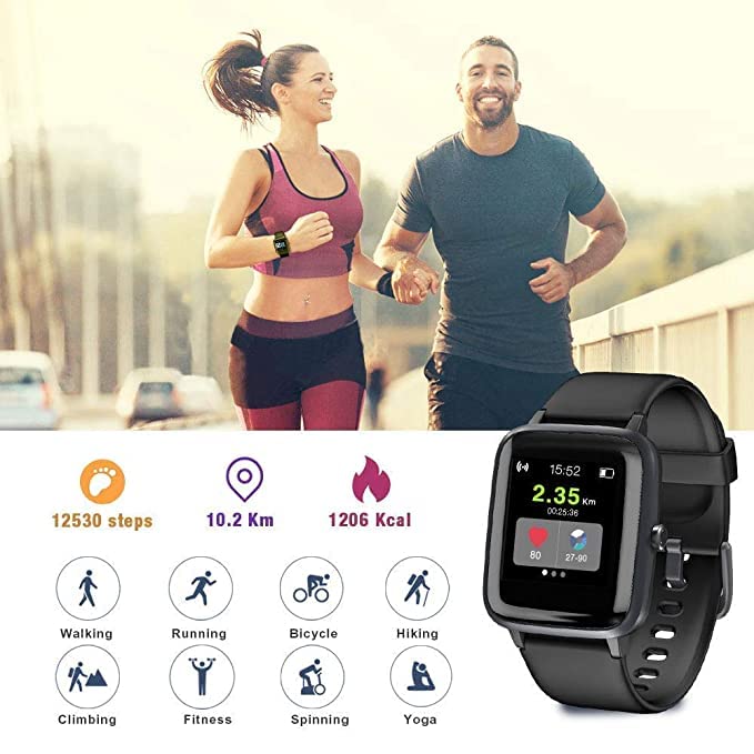 🖤Smart Fitness Bracelet Health Watch| ❤️Heart Rate | 👣Step Tracker | 🌙Sleep Monitor | 💧Waterproof