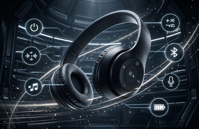 Ctrl8 P47 Bluetooth & Wired Headphones with Foldable Design