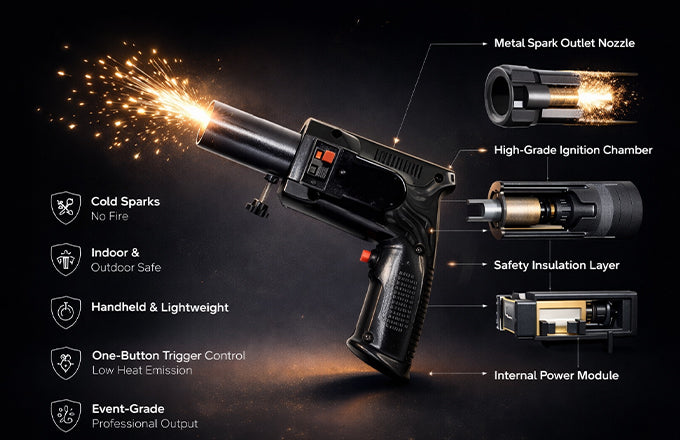 Handheld Cold Sparkler Pyro Gun