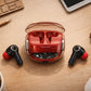 Blazing Red Transparent Bluetooth Earbuds