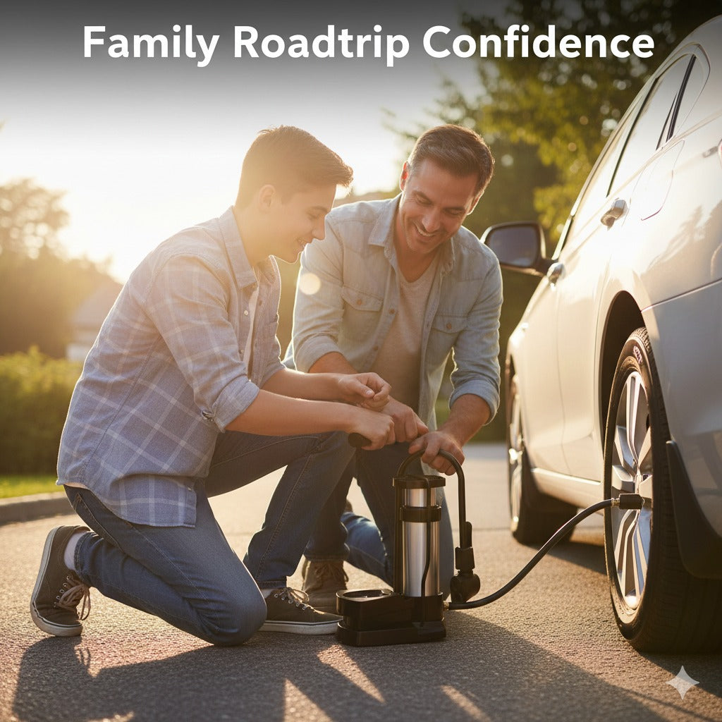 Compatible & Super Easy Portable High Pressure Foot Air Pump For Cycle, Motorcycle, Scooty & Car @ Just Rs. 499/-